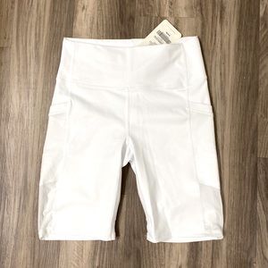 NWT white Fabletics biker shorts
